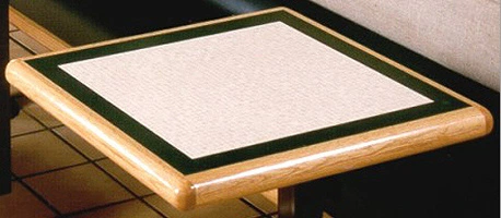 Type C Bullnose Oak Drop Edge Restaurant Table Top Detail