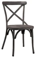 Outdoor Aluminum X Back Bentwood Style Chair Antique Black