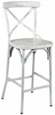 Outdoor Aluminum X Back Bentwood Style Bar Stool Antique White