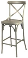 Outdoor Aluminum X Back Bentwood Style Bar Stool Grey