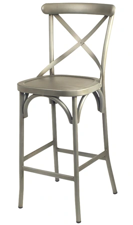 Economy Steel X Back, Steel Seat Barstool Grey