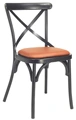 X Back Bentwood Style Steel Restaurant Chair Upholstered Seat